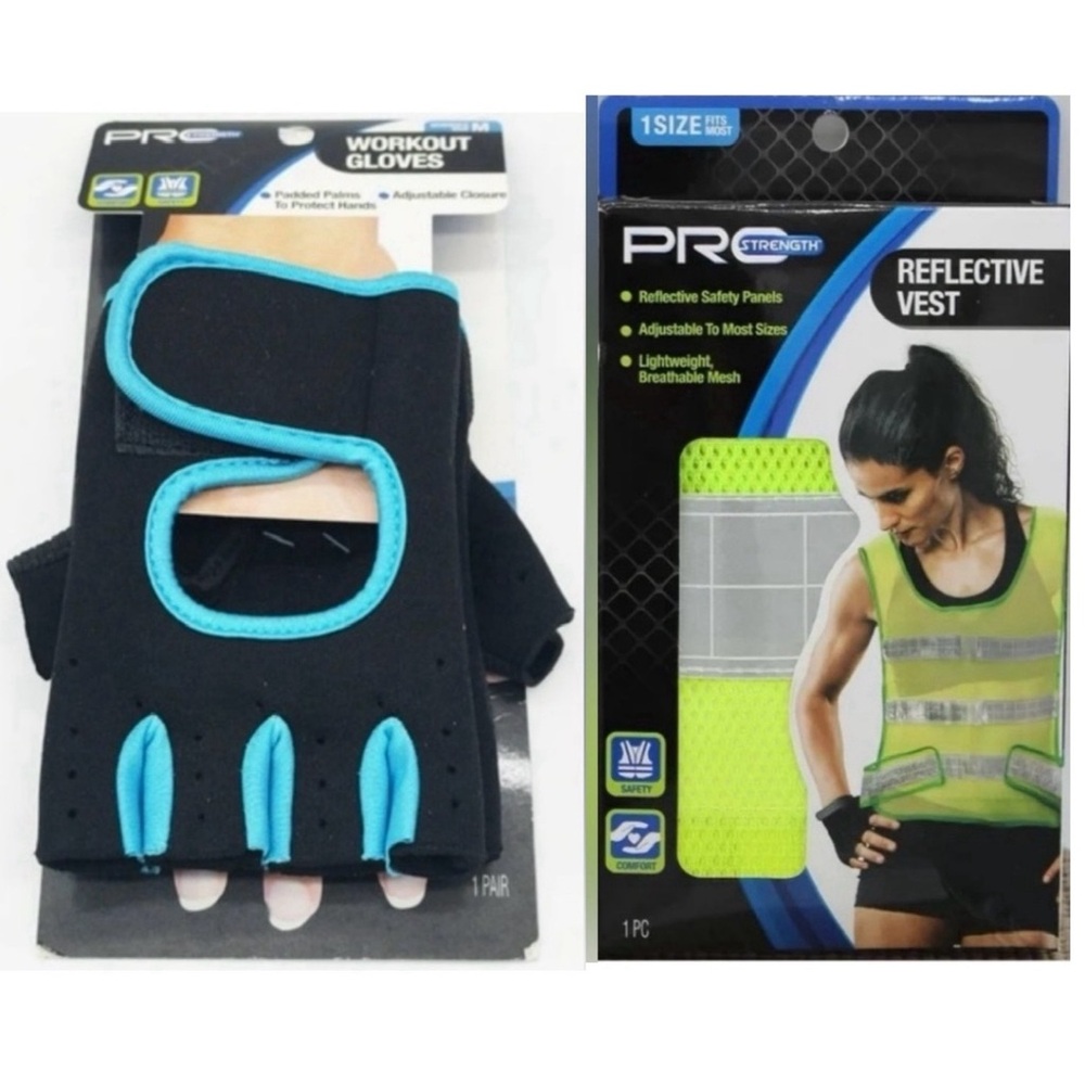 Pro Strength Workout Gloves & Reflective Safety Vest Hi-Vis
Athletic Cycling